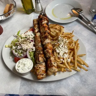Chicken Souvlaki Platter