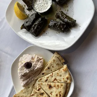 Dolmas and taramasalata