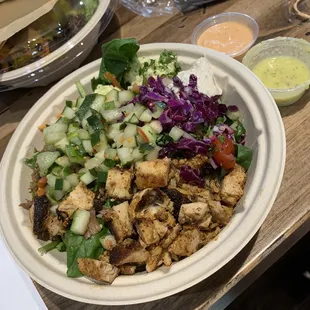 Bowl with chicken and lamb