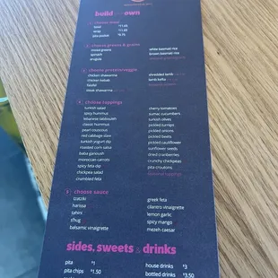 menu