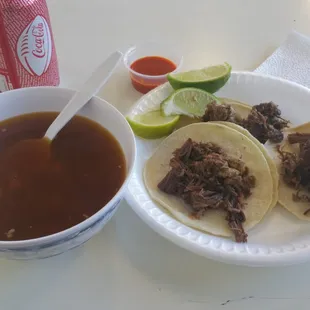 Consome con tacos the borrego