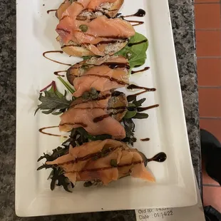 Salmon bruschetta