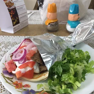 Wonderful junior gyro. Delicious $8.50. Great Syrian food here.