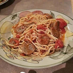 Spaghetti with sausage