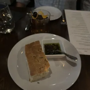 Complementary focaccia bread