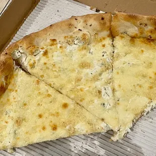 What&apos;s left, for now, of our white pizza with garlic added