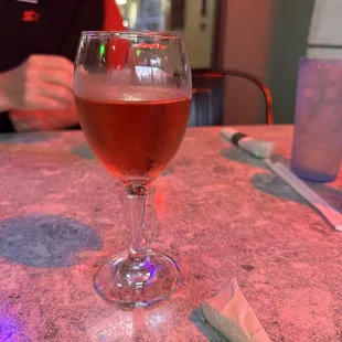 Glass of white Zinfandel