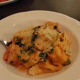 Shrimp and lobster cream sauce special