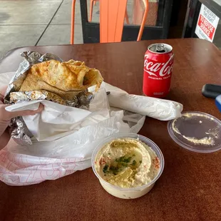 Beef Shawarma Sandwich &amp; Hummus