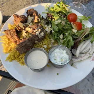 Lamb Shish Kabobs Plate