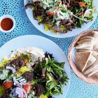 Lamb and beef shawarma plate