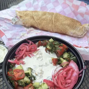 Kibbeh Platter and Kibbeh Sandwich