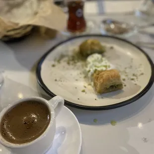 Pistachio Baklava, Turkish Tea, Turkish coffee