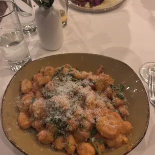 Gnocchi with vodka sauce and shrimp