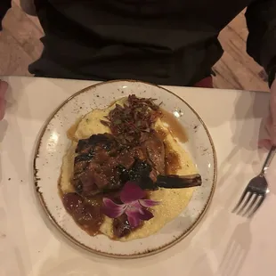 Pork chop with polenta