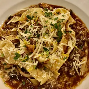 Braised short rib pappardelle pasta