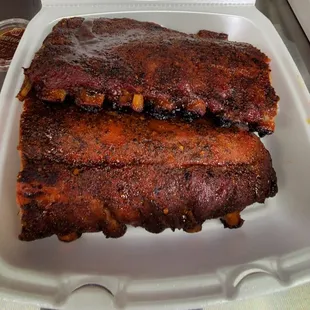 Look at those delicious glazed ribs.