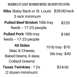 We also Cater. Let us do the cooking for your special event.