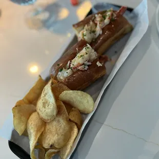 Lobster roll with butter chives