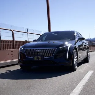 Luxury Cadillac CT6 on Golden Gate Bridge, San Francisco Ca