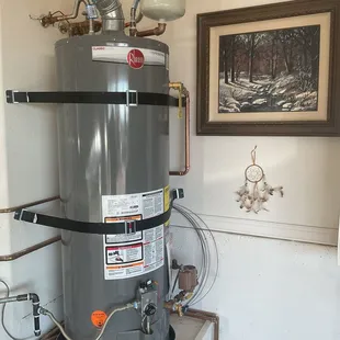 installed a new tank water heater and brought everything up to code. Another happy customer