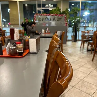 a view of the dining area