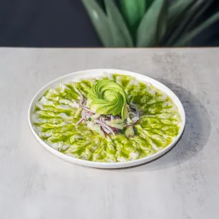 Botana Aguachile Verde/Shrimp Cooked in Lime with Green Spicy sauce