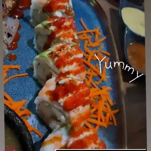 a plate of sushi