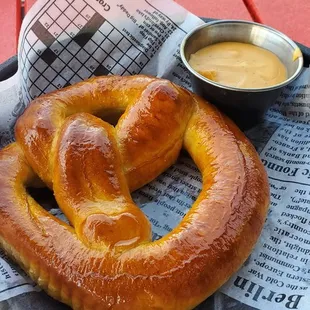Pretzel and beer cheese