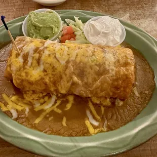 Shredded Beef Chimichanga Enchilada Style
