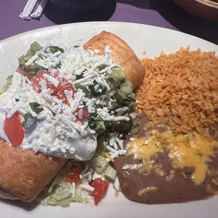 Lunch chicken chimichanga