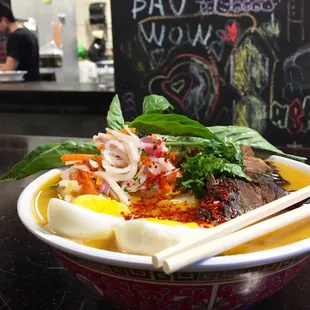 a bowl of ramen