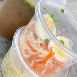 two cups of food