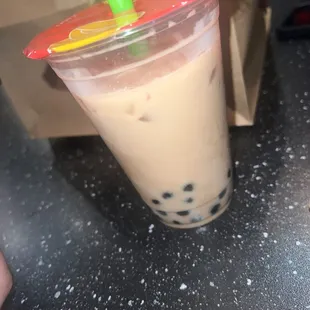 Coffee milk tea with boba