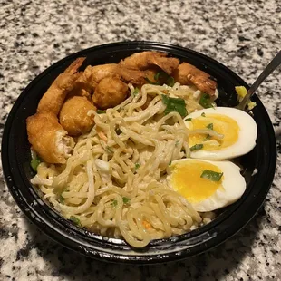 Fried Shrimp Mazemen (brothless ramen)