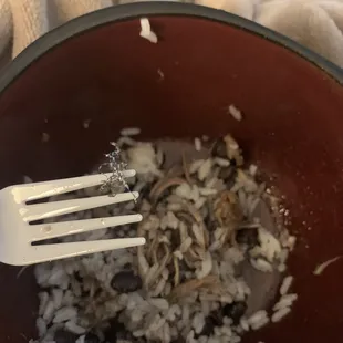 I think it's a piece of a steel scrubber, or Brillo pad, I'm not sure.