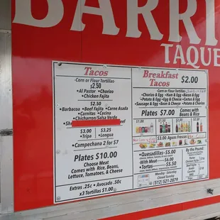 Current menu 2019 Yes they take credit cards