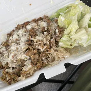 Chicken and lamb over rice