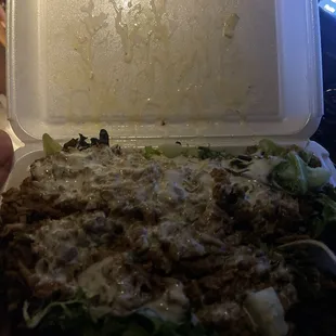 The chicken salad  extra chicken  well done