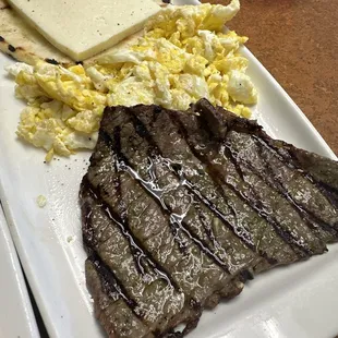 Steak and eggs