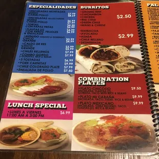 The menu is in Spanish...