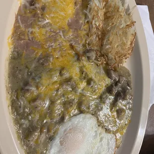 Chile verde breakfast plate
