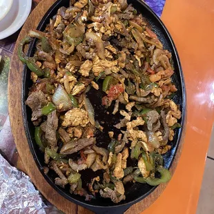 Chicken and Steak Fajitas for two (leftovers)