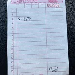 Plain receipt with Noe, business name, telephone number or itemized description of what you actually ordered.