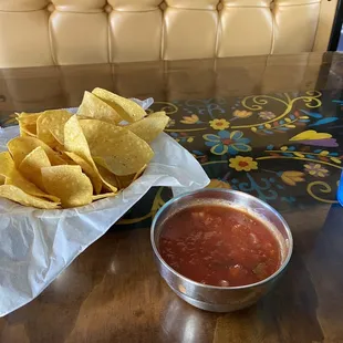 Complimentary chips and salsa