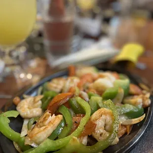 Shrimp fajitas