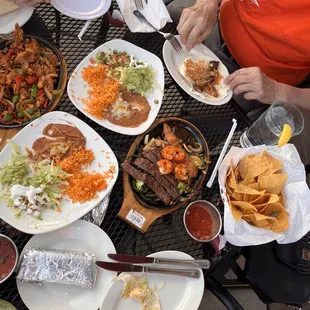 a table full of mexican food