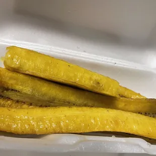 Undercooked... but tasty after I fried them at home for a little longer.