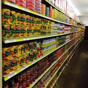 canned food on shelves