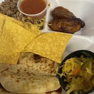 Bean and cheese papusa lunch box